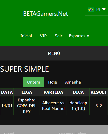 boletim de apostas vip ganho